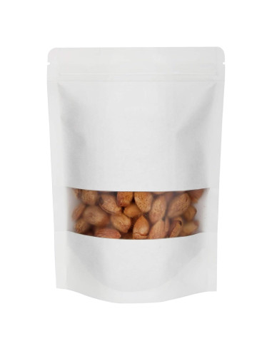 50 Bolsas Reutilizables Blisstime Kraft con Ventana 9.9x14.9cm