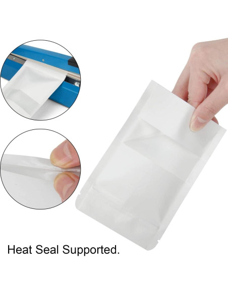 50 Bolsas Reutilizables Blisstime Kraft con Ventana 9.9x14.9cm