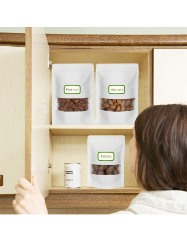 50 Bolsas Reutilizables Blisstime Kraft con Ventana 9.9x14.9cm