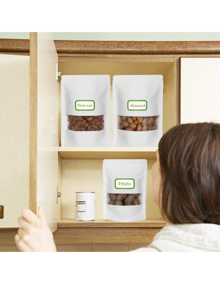 50 Bolsas Reutilizables Blisstime Kraft con Ventana 9.9x14.9cm