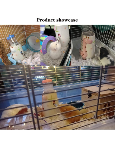 Botella de Agua para Hámster CHUQIANTONG Cerámica 80ml Rosa