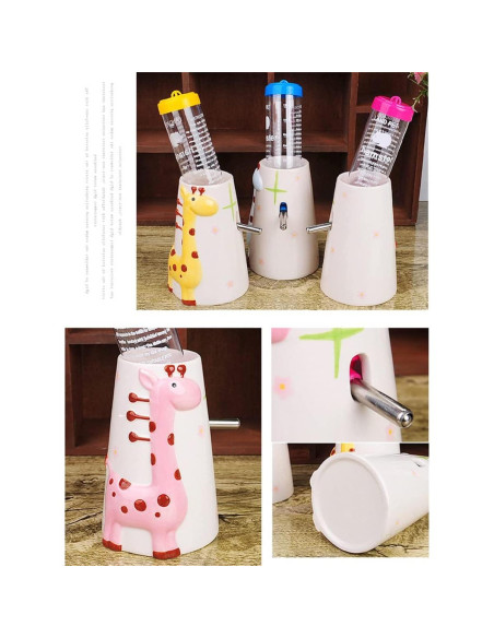 Botella de Agua para Hámster CHUQIANTONG Cerámica 80ml Rosa Botella de Agua para Hámster CHUQIANTONG Cerámica 80ml Rosa