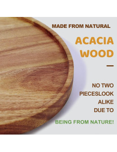 Organizadores giratorios de madera de acacia ACIAZAAZ 25.4 cm 2