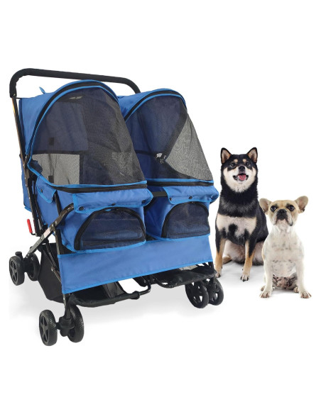 Carrito Doble para Mascotas Critter Sitters Azul 20 kg