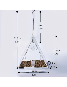 Comedero para Aves Colgante Suyue Y Acrílico Transparente 2
