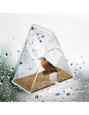 Comedero para Aves Colgante Suyue Y Acrílico Transparente