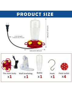 Alimentador de Colibríes Calentado YPSLZY 2 Piezas 425ml 2