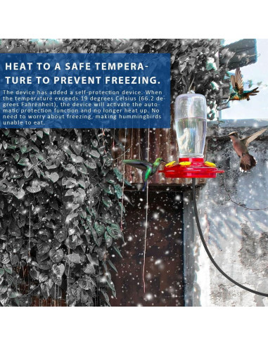 Alimentador de Colibríes Calentado YPSLZY 2 Piezas 425ml