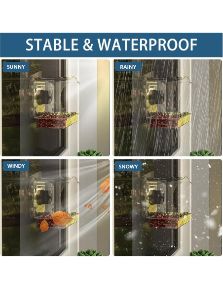 Alimentador de Aves para Ventana SIGOWING Acrílico 25.4x15.24 cm