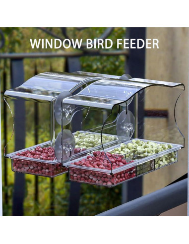 Alimentador de Aves para Ventana SIGOWING Acrílico 25.4x15.24 cm