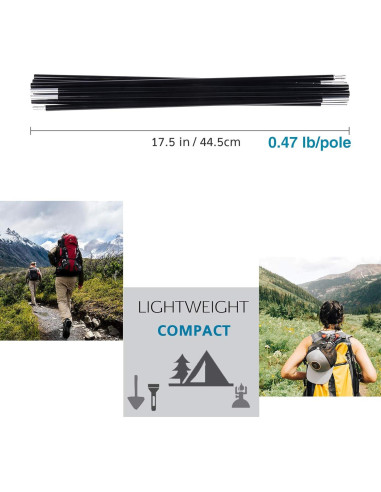 Poste de Tienda Aluminio BRILLIANCE4U 369.3 cm Negro