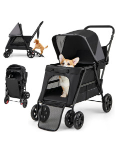 Carrito para Perros Giantex Plegable con Rampa y Amortiguación