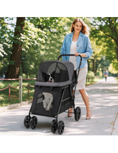 Carrito para Perros Giantex Plegable con Rampa y Amortiguación 2