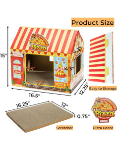 Paquete de 2 casas de cartón para gatos Tlence 42x31x38cm 2