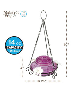 Alimentador de Colibríes de Vidrio Antiguo Nature's Way ANTHF1 414ml 2