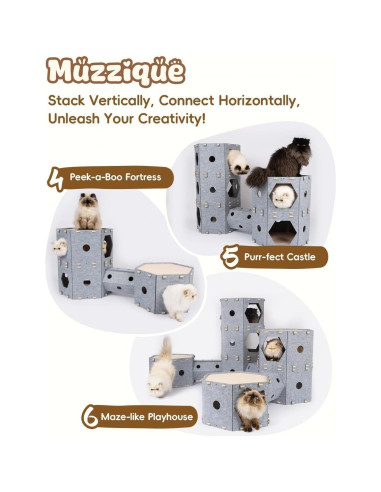 Casa de Juego Modular para Gatos y Perros Muzzique 118x43 cm