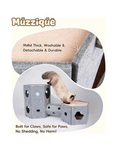 Casa de Juego Modular para Gatos y Perros Muzzique 118x43 cm