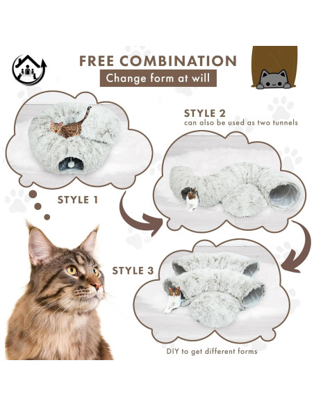 Cama Túnel Grande para Gatos Movinnovation Marrón 79.8x79.8 cm