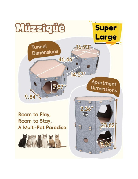 Casa de Juego Modular para Gatos y Perros Muzzique 118x43 cm