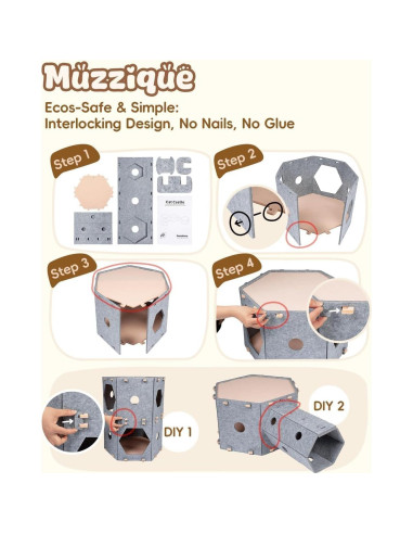 Casa de Juego Modular para Gatos y Perros Muzzique 118x43 cm