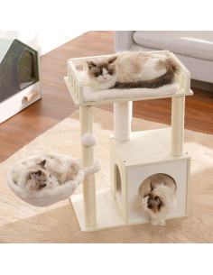 Árbol para Gatos Heybly HCT007SWT, Torre de Madera 72 cm 2