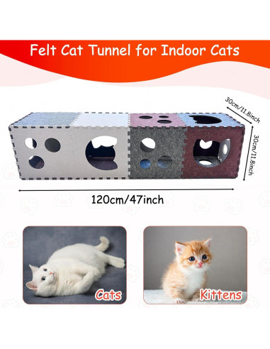 Túnel para Gatos Homegroove 18 PCS Fieltro Interactivo 30x30 cm