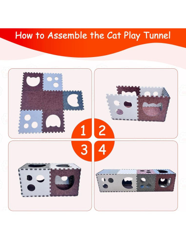 Túnel para Gatos Homegroove 18 PCS Fieltro Interactivo 30x30 cm