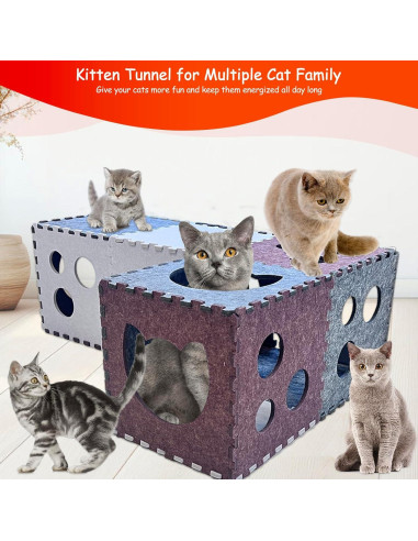 Túnel para Gatos Homegroove 18 PCS Fieltro Interactivo 30x30 cm