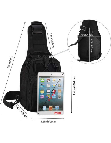 Bolsa de Hombro Táctica Novemkada Sling 1000D Negra