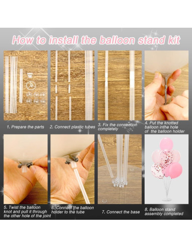 Kit de Soporte para Globos LBNZC - 4 Juegos con Base y Palos