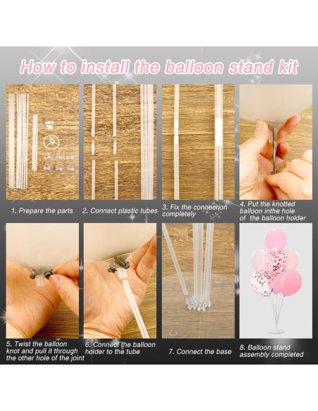 Kit de Soporte para Globos LBNZC - 4 Juegos con Base y Palos