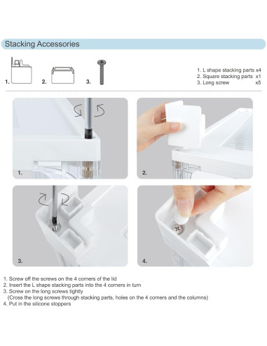 Accesorios para jaula de hámster Niteangel - Soportes apilables