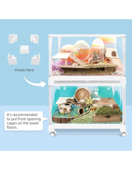 Accesorios para jaula de hámster Niteangel - Soportes apilables