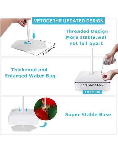 Kit de Soporte para Arco de Globos VETOGETHER 2.74m x 3.05m