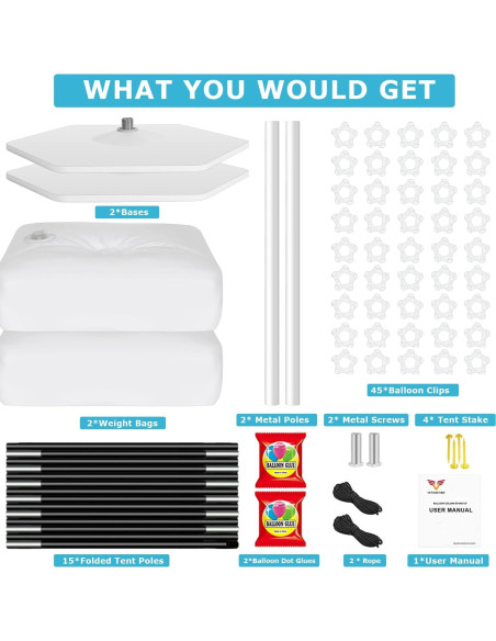Kit de Soporte para Arco de Globos VETOGETHER 2.74m x 3.05m