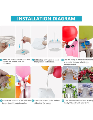 Kit de Soporte para Arco de Globos VETOGETHER 2.74m x 3.05m