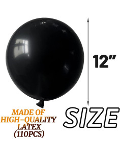 110 Globos Negros de Láttex 30 cm para Fiesta - KUULBELA 2