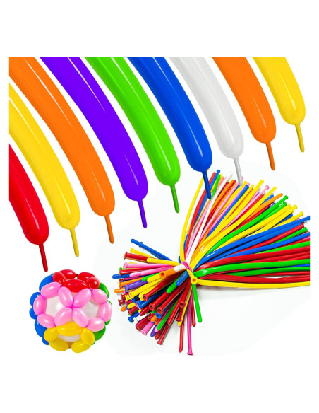 Globos de Modelado 260Q ASIYUHY 100 Pack Coloridos 30 cm