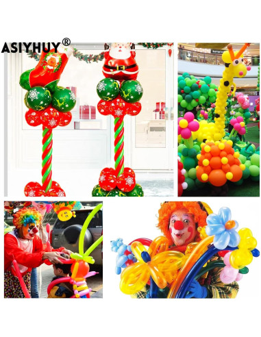 Globos de Modelado 260Q ASIYUHY 100 Pack Coloridos 30 cm