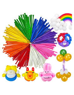 Paquete de 100 Globos Largos para Modelar Animales LXZFCRG
