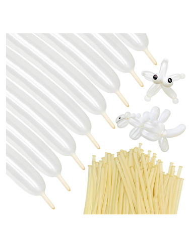 100 Globos Largos Transparentes de Láttex para Modelado