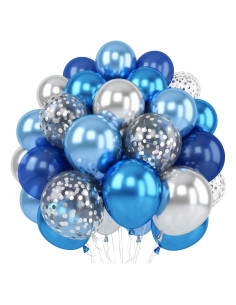 Conjunto de Globos Azul Plateado TAOYE 35 Piezas 12 Pulgadas