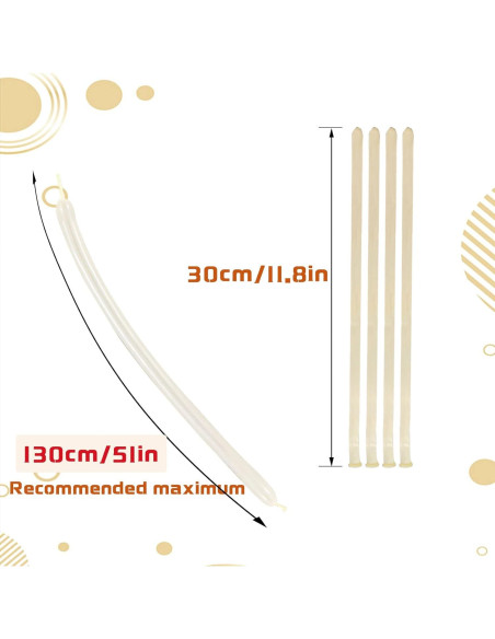 100 Globos Largos Transparentes de Láttex para Modelado