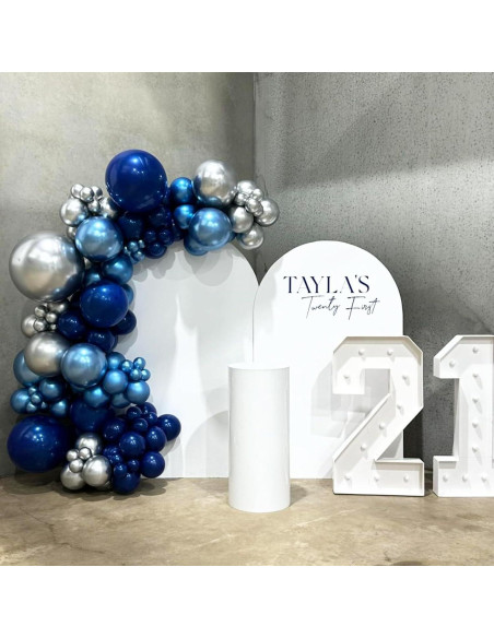 Conjunto de Globos Azul Plateado TAOYE 35 Piezas 12 Pulgadas