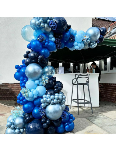 Conjunto de Globos Azul Plateado TAOYE 35 Piezas 12 Pulgadas