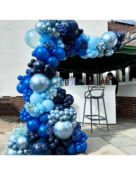 Conjunto de Globos Azul Plateado TAOYE 35 Piezas 12 Pulgadas