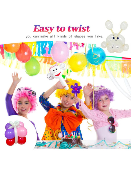 100 Globos Largos Transparentes de Láttex para Modelado