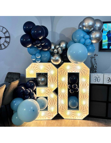 Conjunto de Globos Azul Plateado TAOYE 35 Piezas 12 Pulgadas