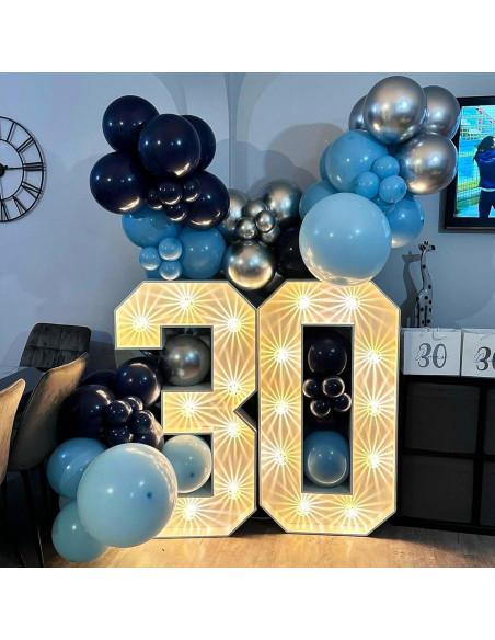 Conjunto de Globos Azul Plateado TAOYE 35 Piezas 12 Pulgadas