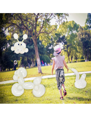 100 Globos Largos Transparentes de Láttex para Modelado